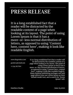 black press release.